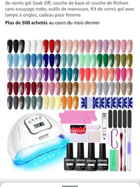 Jodsone LED Nail Lamp Gel Polish Kit with Multi-Color Gel Shades